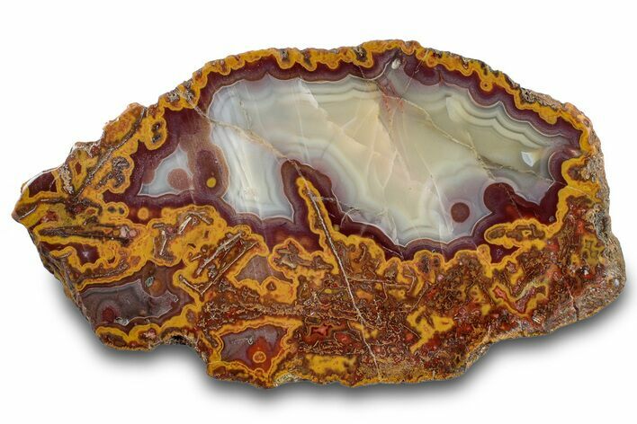 Polished Banded Agate Nodule - Kerrouchen, Morocco #314750